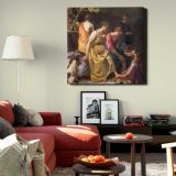 Diana and her Nymphs (ca. 1653–1654) famous painting. Johannes VERMEER — room mockup view 22