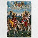 Divine Council - Vishnu, Lakshmi, Shiva, Parvati & Brahma canvas wall art - Image 7