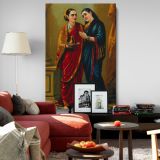 Draupadi and Queen Sudeshna - Disguised Delivery Scene canvas wall art