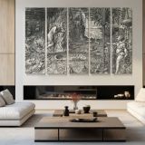 Dream of Raphael - OG by Giorgio Ghisi - multi-panel canvas displayed in a modern living room