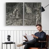 Dream of Raphael - OG by Giorgio Ghisi - two-panel canvas displayed in a reading room