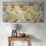 Dreamers by Albert Joseph Moore — single-panel canvas above a console table