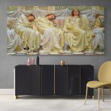 Dreamers by Albert Joseph Moore — single-panel canvas above a sideboard