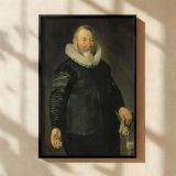 Dutch Gentleman in Ruff - Thomas De Keyser Baroque Portrait in Black Attire canvas wall art - Image 2