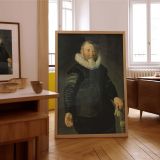 Dutch Gentleman in Ruff - Thomas De Keyser Baroque Portrait in Black Attire canvas wall art - Image 7