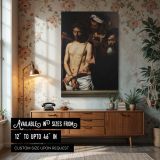 Ecce Homo - Christ Mocked Painting by Caravaggio in Chiaroscuro canvas wall art