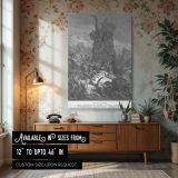 Eleazar Battles the Elephant - Gustave Dore Chaos in Warfare Scene canvas wall art