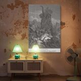 Eleazar Battles the Elephant - Gustave Dore Chaos in Warfare Scene canvas wall art - Image 5