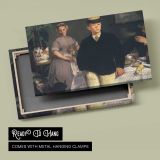 Elegant Couple in a Garden by Edouard Manet - canvas rear frame and hanging hardware