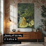 Elegant Picnic Scene by Claude Monet - Green Foliage and Sunlit Dresses canvas wall art