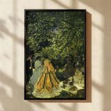 Elegant Picnic Scene by Claude Monet - Green Foliage and Sunlit Dresses canvas wall art - Image 2