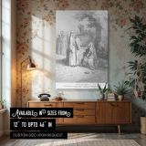 Eliezer and Rebekah at the Well - Marriage Proposal Scene by Dore canvas wall art