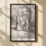 Eliezer and Rebekah at the Well - Marriage Proposal Scene by Dore canvas wall art - Image 2