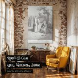 Eliezer and Rebekah at the Well - Marriage Proposal Scene by Dore canvas wall art - Image 3