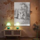 Eliezer and Rebekah at the Well - Marriage Proposal Scene by Dore canvas wall art - Image 5