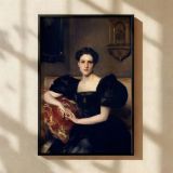 Elizabeth Winthrop Chanler by Sargent - Black Gown with Regal Expression canvas wall art - Image 2