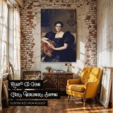 Elizabeth Winthrop Chanler by Sargent - Black Gown with Regal Expression canvas wall art - Image 3