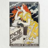 Encre L. Marquet 1892 - Elegant Woman Writing Art Nouveau Poster By Eugene Grasset - Image 7