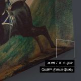Equestrian Portrait of Grand Prince Alexander Nikolayevich by Franz Kruger - canvas surface and wrapped edge detail