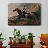 Equestrian Portrait of Grand Prince Alexander Nikolayevich by Franz Kruger - single-panel canvas displayed above a console table