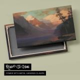 Evening Glow Lake Louise by Albert Bierstadt - canvas rear frame and hanging hardware