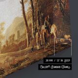 Evening River Landscape by Aelbert Cuyp - canvas surface and wrapped edge detail