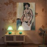 Expressive Nude - Henri Matisse Soft Beige Body with Bold Lines canvas wall art - Image 5