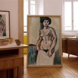 Expressive Nude - Henri Matisse Soft Beige Body with Bold Lines canvas wall art - Image 7
