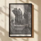 Ezra Reads the Law - Gustave Dore Ancient Scroll Reading Scene canvas wall art - Image 2