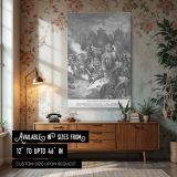 Fall of Antiochus - Gustave Dore Battlefield Chaos with Chariots and Horses canvas wall art