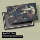 Fallen Figure beside Machinery - canvas rear frame and hanging hardware