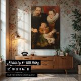Family Portrait - Anthony Van Dyck Regal Composition with Drapery canvas wall art