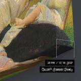 Family Resting on the Grass - canvas surface and wrapped edge detail