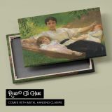 Family Resting on the Grass - canvas rear frame and hanging hardware