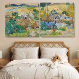 Farms near Auvers by Vincent van Gogh — single-panel canvas in a bedroom