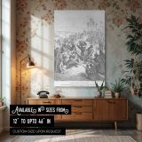 Feeds the Multitude - Five Loaves Miracle Scene by Gustave Dore canvas wall art
