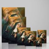 Female Saint with Crucifix - Angel Crowning Her with Thorns canvas wall art - Image 4