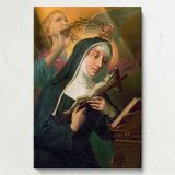 Female Saint with Crucifix - Angel Crowning Her with Thorns canvas wall art - Image 7