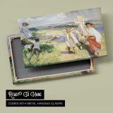 Figures Boating by the Shore - canvas rear frame and hanging hardware