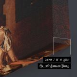 Figures in a Candlelit Interior by Caravaggio - canvas surface and wrapped edge detail