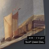 Fisherfolk and Ships by Abraham Hulk Snr - canvas surface and wrapped edge detail