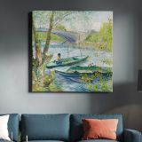 Fishing in Spring, the Pont de Clichy (Asnières) (1887) — room mockup view 3