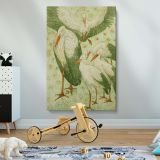 Five Storks in a Meadow - Charming Dutch Bird Scene By Theo van Hoytema canvas wall art - Image 2
