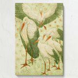 Five Storks in a Meadow - Charming Dutch Bird Scene By Theo van Hoytema canvas wall art - Image 7