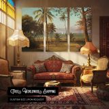Florida Scene by Albert Bierstadt - multi-panel canvas displayed in a classic lounge