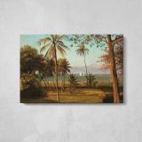 Florida Scene by Albert Bierstadt - single-panel canvas displayed above a console table
