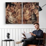 Floris Frans Banquet of the Gods - two-panel canvas displayed in a reading room