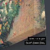 Flower Garden Path - canvas surface and wrapped edge detail