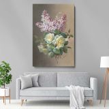 Flowers, Roses, and Lilacs - Vintage Floral Bouquet in Soft Pastels By Paul de Longpre canvas wall art - Image 5