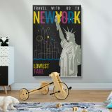 Fly to New York - Northwest Airlines Poster with Statue View - Image 2